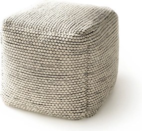 Beżowy puf w kształcie kostki Rocco