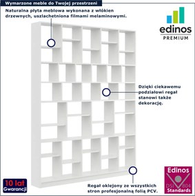 Biały wysoki regał na książki w stylu skandynawskim B5-N21