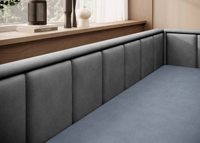 Sofa rozkładana z funkcją spania FULGEO szara/granatowa prawa ELTAP