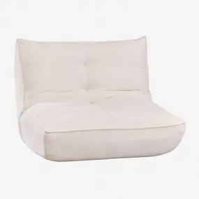 Zestaw 2 Tapicerowanych Foteli Rozkładanych Mati Tkaniny Distressed White - Sklum