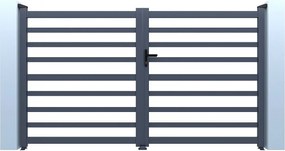 Brama aluminiowa ażurowa "Martin" - 300 x 180 cm - Szara