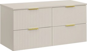 Podwójna szafka łazienkowa na umywalki nablatowe Adel 120 cm, kaszmir