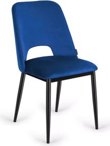 Eleganckie tapicerowane krzesło welurowe Orsa z solidną konstrukcją na metalowych nogach