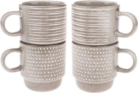 Jasnobrązowe filiżanki zestaw 4 szt. ceramiczne 290 ml – Dakls