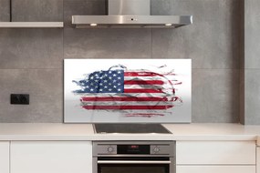Szkło do Kuchni na Ścianę Amerykańskie Gwiazdy i Pasy