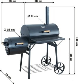 Podwójny grill stalowy z kominkiem P2-L18