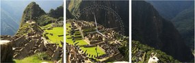 Obraz - Machu Picchu (z zegarem) (90x30 cm)