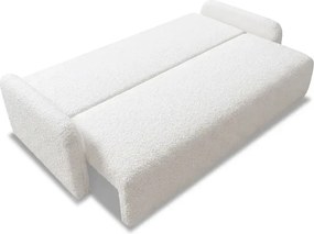 Sofa DUO Rozkładana Dwuosobowa Kremowa Boucle Japandi