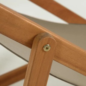 Ciemnozielony składany leżak plażowy z drewna akacji Kave Home Adredna
