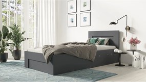 Łóżko 100cm x 200cm Otwierane z boku | ANTRACYT | Pojemnik + Stelaż