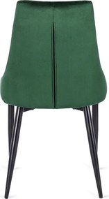 Zestaw Stół Prostokątny Rozkładany CLARK 120-160 cm Dąb Artisan/Czarny i 4 Krzesła Tapicerowane do Jadalni CORK Zielone Welurowe