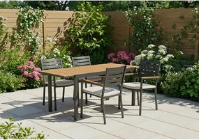 Antracytowe metalowe krzesło ogrodowe Henna – Bizzotto