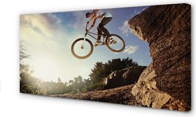 Duży obraz na płótnie Rower w Górach pod Niebem