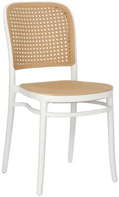Białe plecione krzesło boho - Aldeo