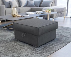 Ciemnoszara pufa SMART COSARO z miejscem do przechowywania 65x65 cm