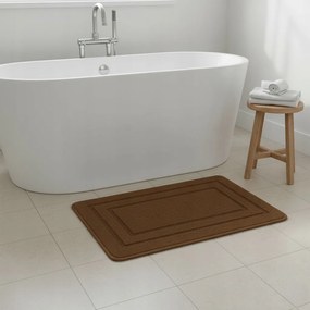 Dywanik Łazienkowy Brązowy 40x60 cm Dekoracyjny Gumowy Spód Antypoślizgowy