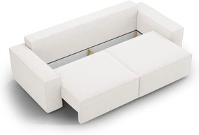 Biała rozkładana sofa z materiału bouclé 247 cm Jodie – Micadoni Home