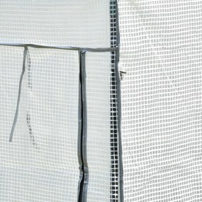 Zimowa szklarnia Outsunny z osłoną PE, na stelażu stalowym, 101 x 50 x 150 cm, biała