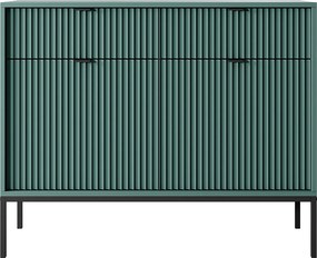 Komoda: 2 szuflady, 2 drzwi, labrador, czarna, 104 x 83 x 39 cm, czarne uchwyty