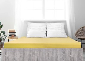 PrzytulneMieszkanie.pl Prześcieradło jersey ALVORA 90x200 cm jasnożółte