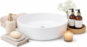 Biała Okrągła Umywalka Ceramiczna Na Blat K6-M41