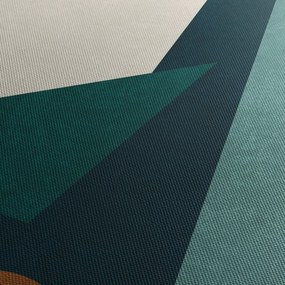 Obraz - Abstrakcja kubistyczna (z zegarem) (90x30 cm)