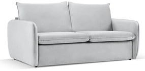 Jasnoszara aksamitna rozkładana sofa 194 cm Vienna – Cosmopolitan Design