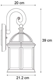Zewnetrzna Klasyczna zewnętrzna lampa ścienna antyczne złoto IP44 - Glasgow klasyczny/Antyczny Oswietlenie zewnetrzne
