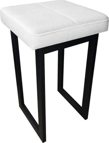 Taboret Solid podstawa metalowa stołek loft Eko-skóra : Kolor Stelaża - Czarny , Kolor tkaniny - EKO-SKÓRA - 10D, Typ tkaniny - Eko-skóra , Wysokość - 60 cm