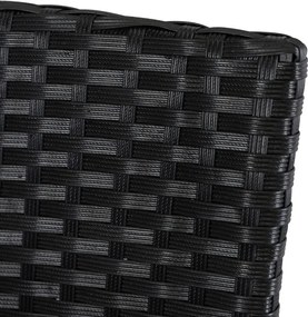 Zestaw Mebli Ogrodowych POMONA Czarny/Beżowy 8 Krzeseł Stół Tarasowy Technorattan Nowoczesny