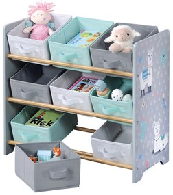Organizer na zabawki z pojemnikami tekstylnymi, w lamy, KESPER