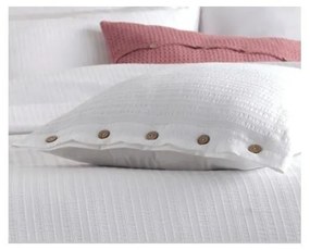 Biała pościel jednoosobowa z bawełny renforcé 140x200 cm Como Striped – Mila Home Luxury