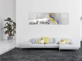Obraz - Sikora modraszka w lesie (170x50 cm)