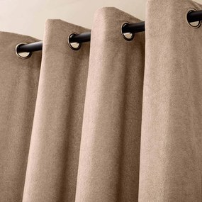 Jasnobrązowa zasłona z materiału bouclé 140x260 cm Winona – douceur d'intérieur