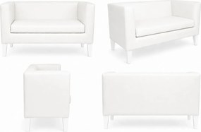 Sofa Monaco : Kolor nogi - Biała, Kolor tkaniny - EKO-SKÓRA - 10D, Typ tkaniny - Eko-skóra , Wysokość nogi - 15 cm