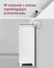 Vasagle Szafka do łazienki z 4 szufladami PAULA, 30x30x82cm, biała