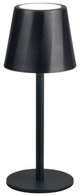 Lampa stołowa LED w kolorze matowej czerni z metalowym kloszem (wysokość 21 cm) Diaz – Trio
