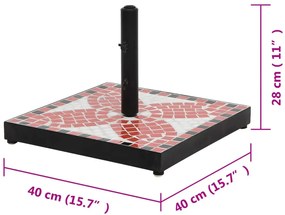 Ceramiczna podstawa do parasola terakota + biały - Hatori