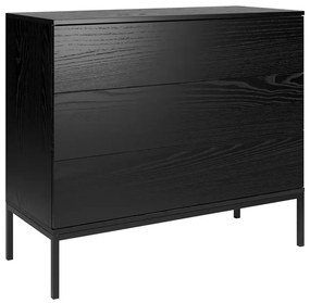 Czarna komoda z 3 szufladami L9-B39
