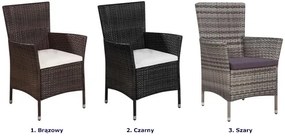 Brązowy 3-częściowy zestaw mebli ogrodowych bistro – Aser