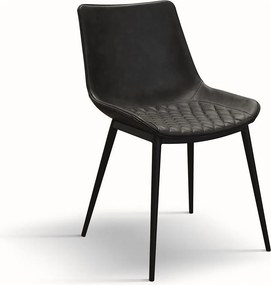 Zestaw 2 krzeseł ze sztucznej skóry w kolorze antracytowym - CANNES