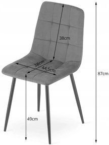Ciemnozielone metalowe krzesło welurowe C2-R61