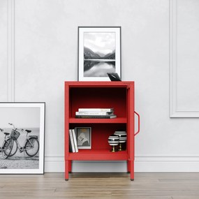 Szafka nocna metalowa czerwona Modern MIA, 424 x 595 x 400 mm