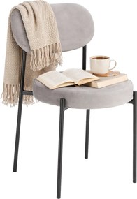 Szare Minimalistyczne Krzesło Tapicerowane L8-D34