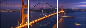 Obraz - Most Golden Gate (z zegarem) (90x30 cm)