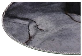 Czarno-biały okrągły dywan odpowiedni do prania ø 120 cm – Vitaus