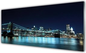 Szkło Ozdobne do Kuchni Światła Wielkiego Mostu Nocą