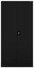 Biurowa szafa metalowa na akta JAN, 900 x 1850 x 400 mm, czarna
