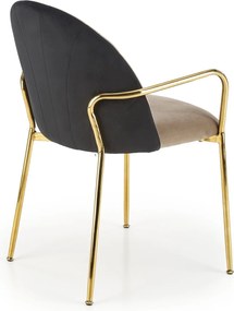 Krzesło na złotych nogach K500 z podłokietnikami