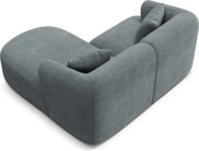 Ciemnoszary sztruksowy narożnik (prawostronny/z szezlongiem) Campi – Cosmopolitan Design